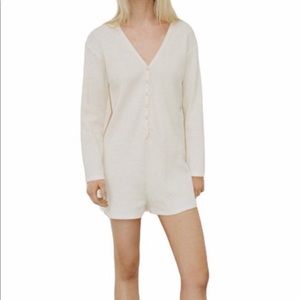 NWT Zara Textured Weave Jumpsuit Romper